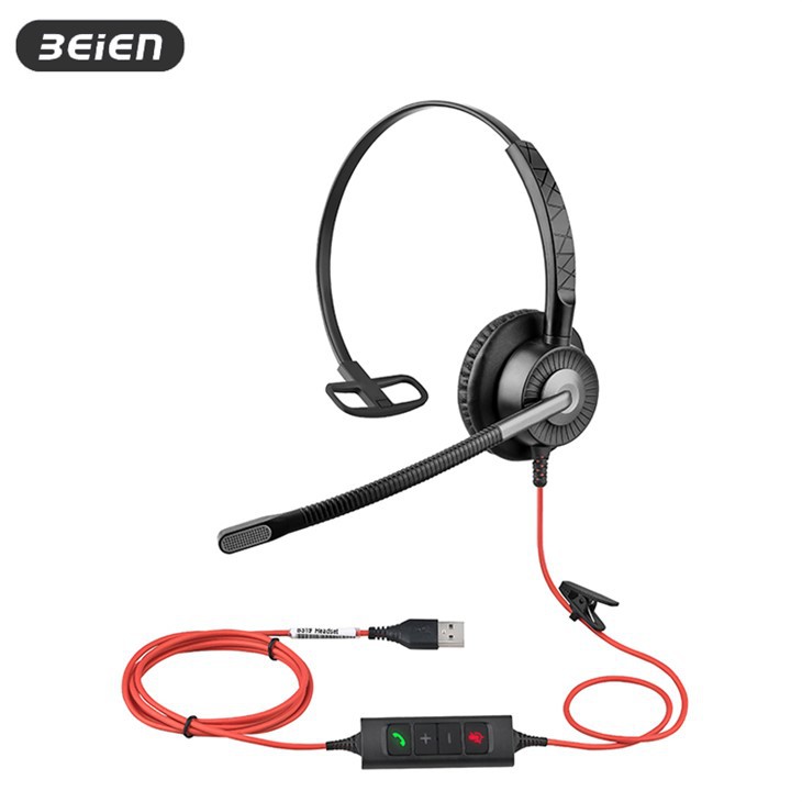 Wired Mono USB Headset With Noise Cancelling